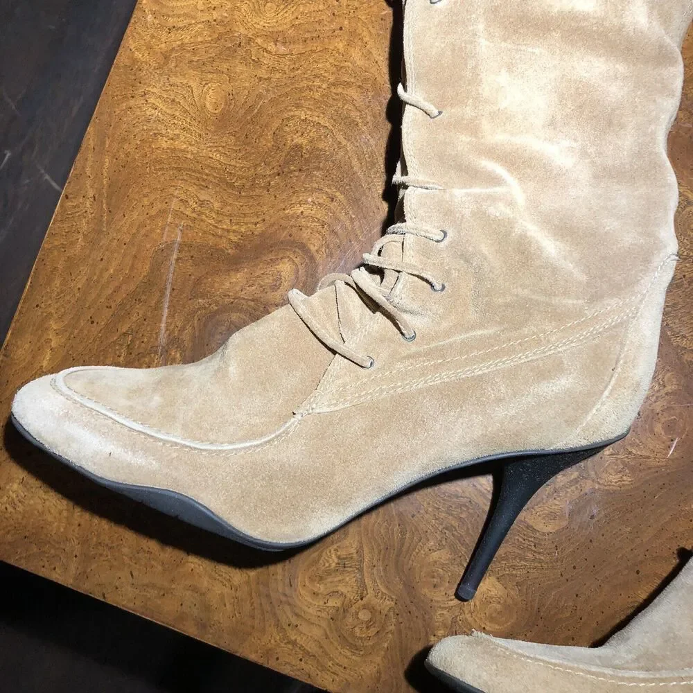 Michael Kors Suede 10M Boots, VINTAGE NEVER WORN Camel/Sport Sue Colby  with Box - Picture 5 of 9